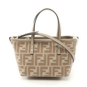 FENDI Roll Handbag Leather Beige